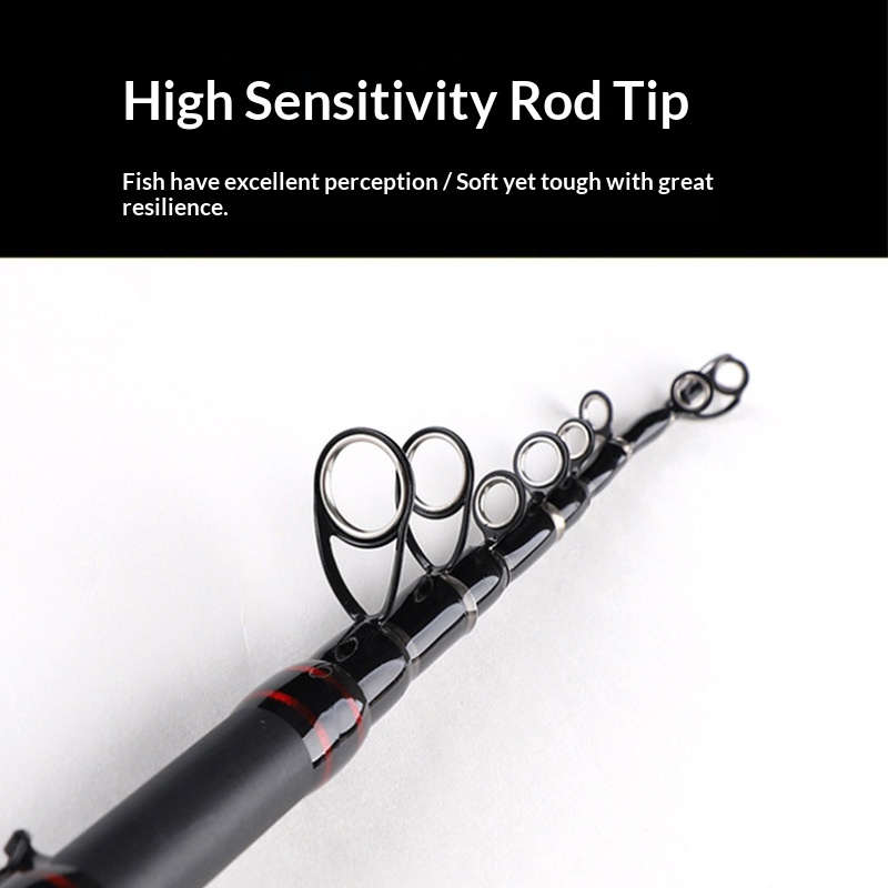 Vibration-out Luya Telescopic H-adjustable Portable Lei Qiang 2.1m Straight Handle Carbon Sea Fishing Throwing Rod Cross-border – Fishing Rod – view 4