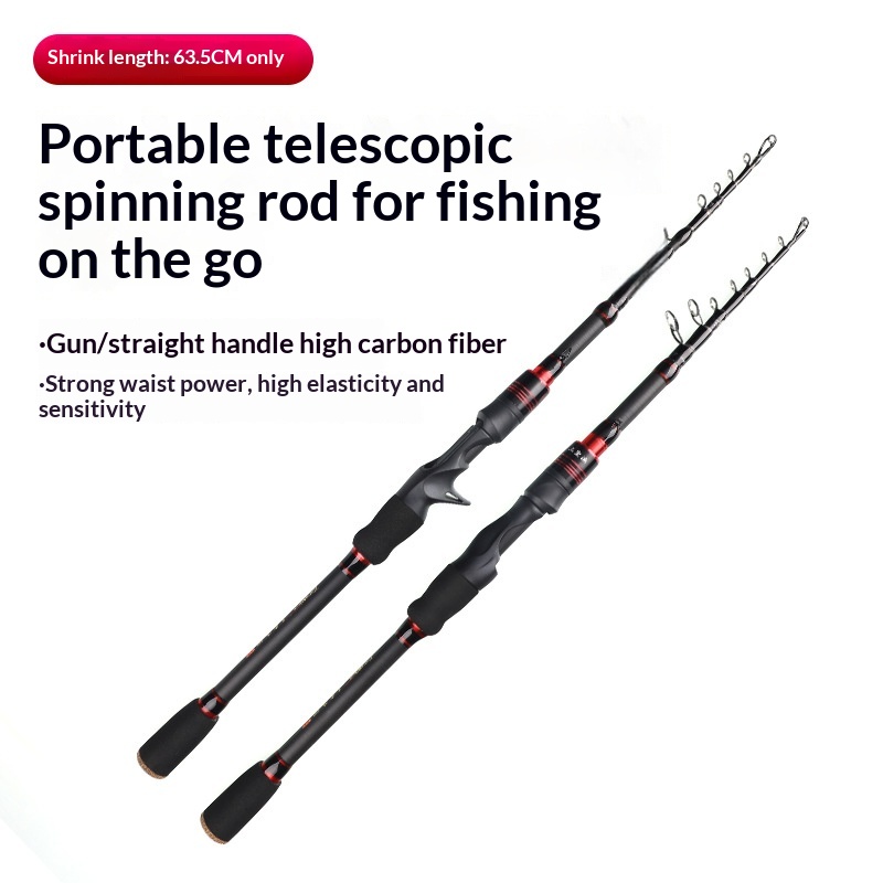 Vibration-out Luya Telescopic H-adjustable Portable Lei Qiang 2.1m Straight Handle Carbon Sea Fishing Throwing Rod Cross-border – Fishing Rod – view 2