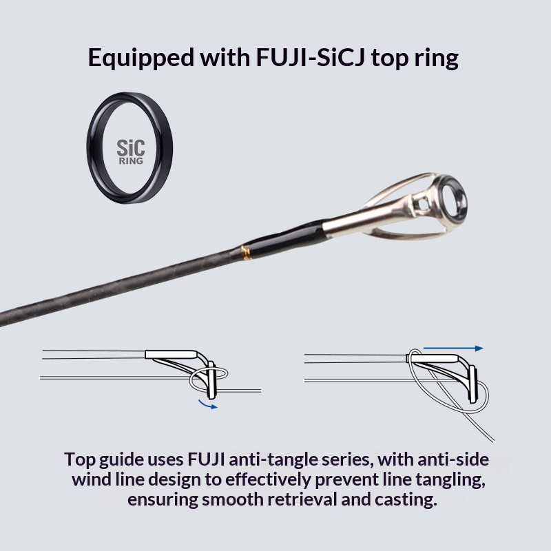 CHEERY Fuji O SIC Guide Ring Carbon Fishing Rod for Perch & Mandarin Fish Straight Handle Far-cast River Use Wholesale – Fishing Rod – view 4