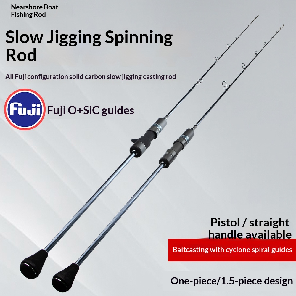 Slow Roll Offshore Boat Fishing Fuji OSIC Top Ring Iron Rod 1.93m Semi-Solid Carbon Super Hard Tone One and a Half Sections – Fishing Rod – view 2