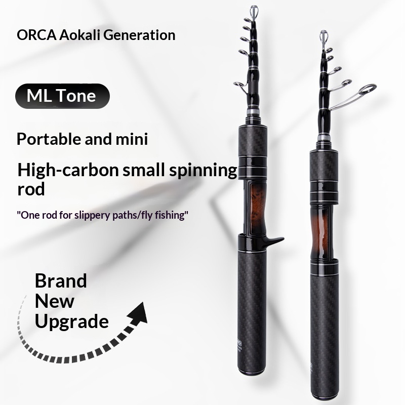 Ultra-short Mini Portable Telescopic Carbon Fishing Rod with Large Guide Ring 8 Sections Soft Tune for Stream Use – Fishing Rod – view 2
