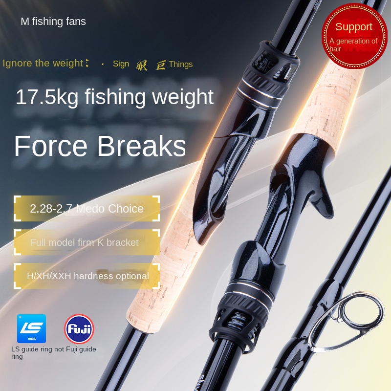 Fishing Fans Gold Version Australian Carre Strong Road Rod XXH Super Hard Heavy Thunder Giant Black Carbon 2-Piece Fishing Rod – Fishing Rod – view 4