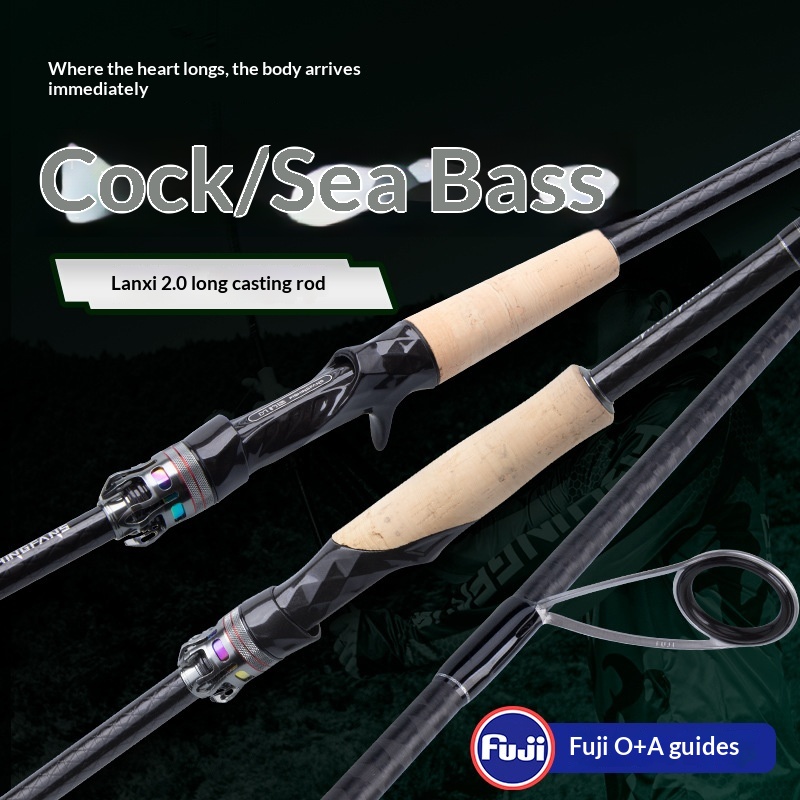Lanxi 2.0 Long-Distance Luya Rod Fuji Guide Ring Carbon Fishing Rod with Cork Handle for Sea Bass 2.43m-3.0m Sizes – Fishing Rod – view 2