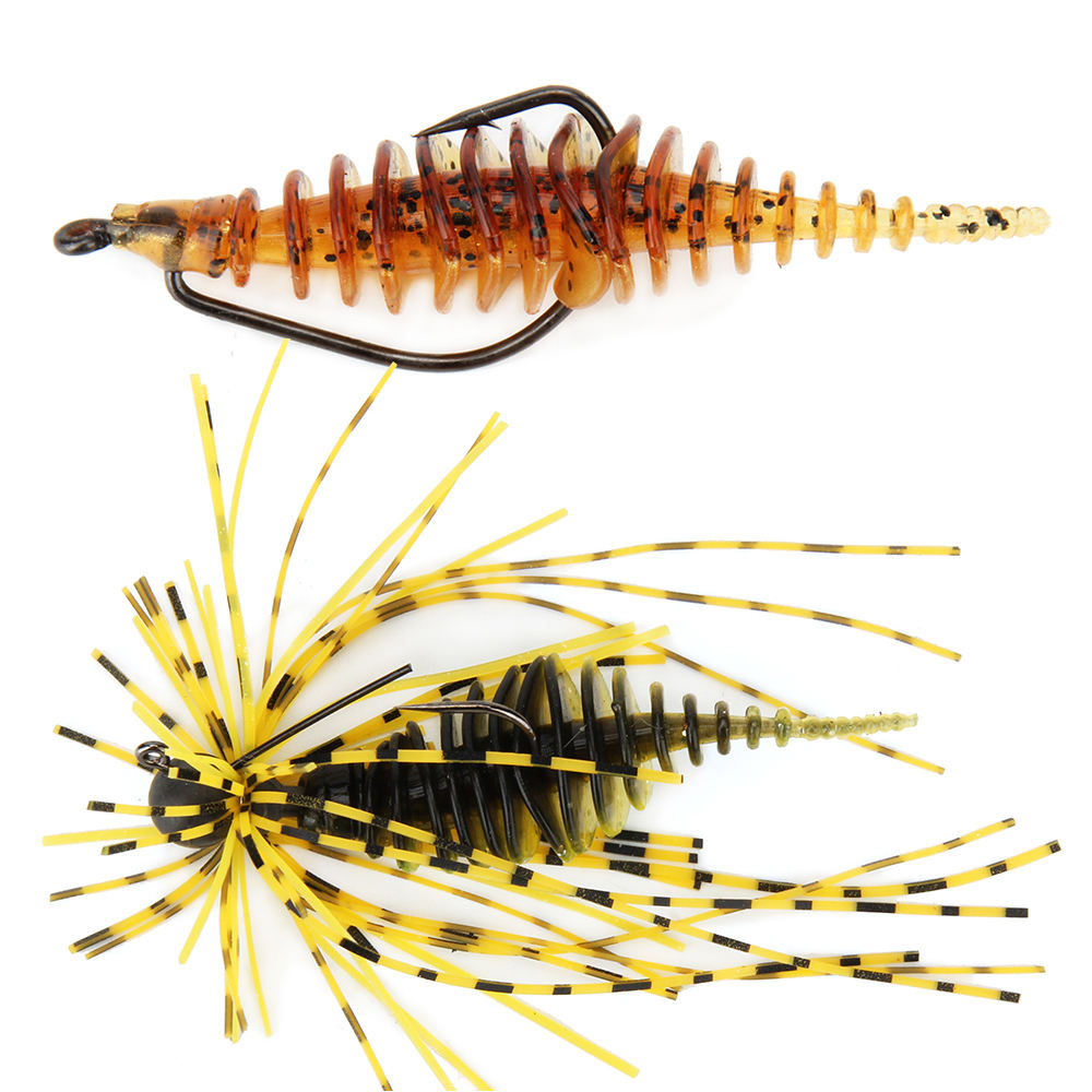 CHEERY 1pc/bag 50mm 1.6g Double Color PVC Soft Worm Bait Artificial Plastic Fishing Lure Saltwater Fish Marlin Lake Bass Catfish – Worms & Grubs – view 4