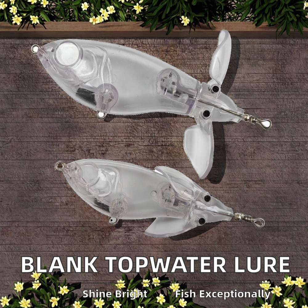 Unpainted Blank Bait 15g ABS Topwater Rotated Tail Popper Spin Bait DIY Fishing Lures Whopper Plopper Bass – Other Hard Lure – view 2