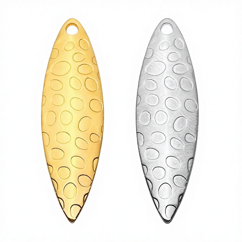 Fishing Lures DIY Metal Blades Gold and Silver Spinner Baits for Lure Making Ocean Boat Fishing Bass Trout Printed – Metal Lure – view 4
