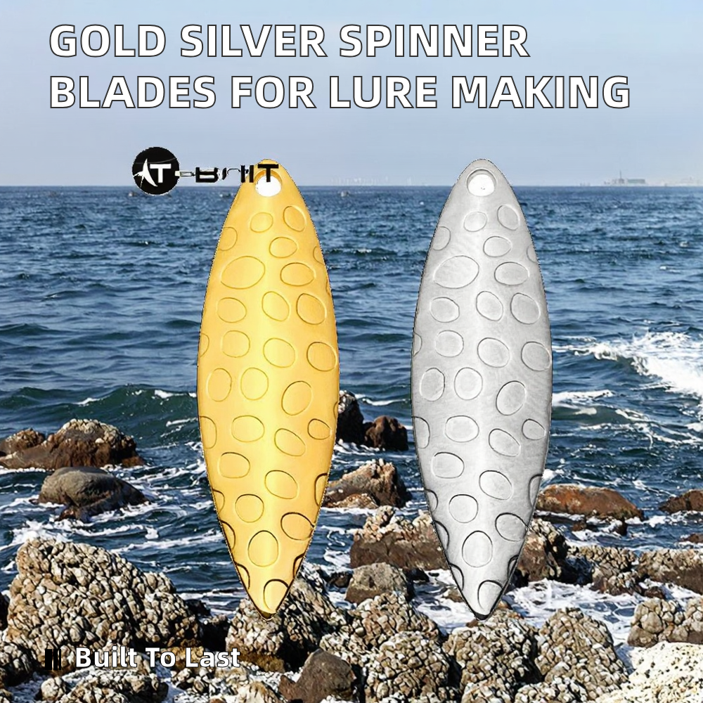 Fishing Lures DIY Metal Blades Gold and Silver Spinner Baits for Lure Making Ocean Boat Fishing Bass Trout Printed – Metal Lure – view 2