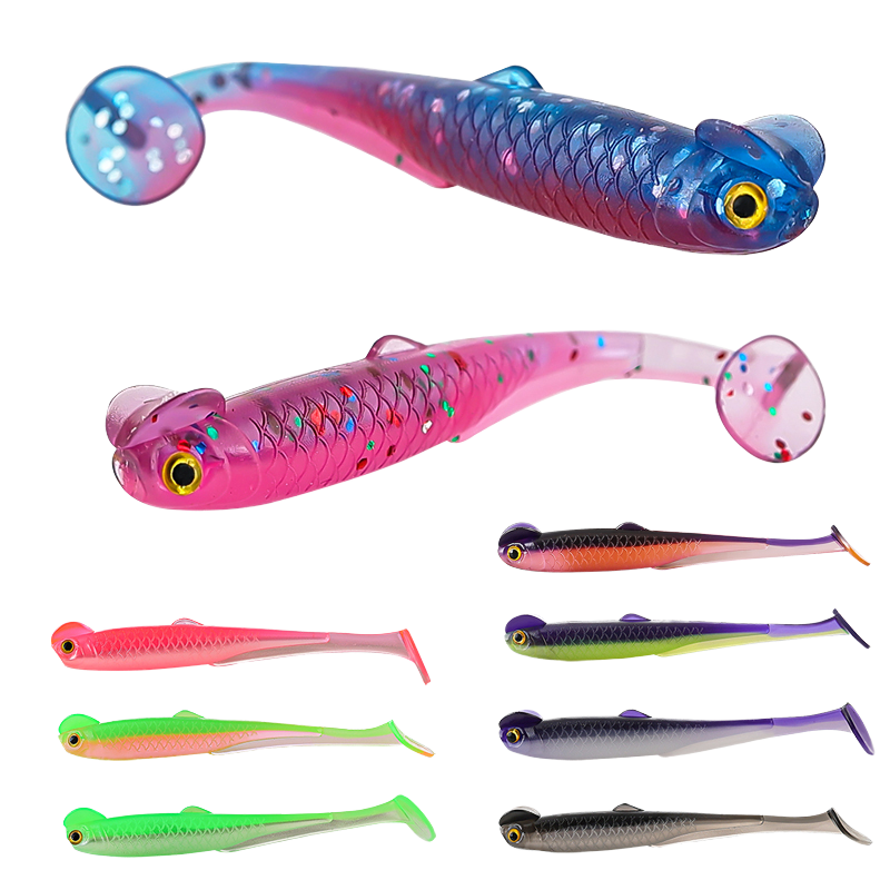 TGD New Arrival 6cm 1.3g Soft Fishing Lure Luminous Paddle Tail Double Colors for Saltwater Fish & Sea Bass – Metal Lure – view 1