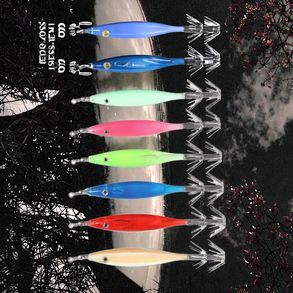 Top Right FH225 80mm 3.6g ABS Squid Jig Hook Electroplating Colorful Mini Luminous Midwater Bait Lure for Zander Sea Fishing – Wood Shrimp – view 3