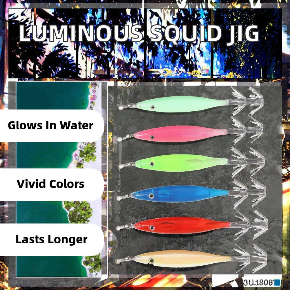Top Right FH225 80mm 3.6g ABS Squid Jig Hook Electroplating Colorful Mini Luminous Midwater Bait Lure for Zander Sea Fishing – Wood Shrimp – view 2
