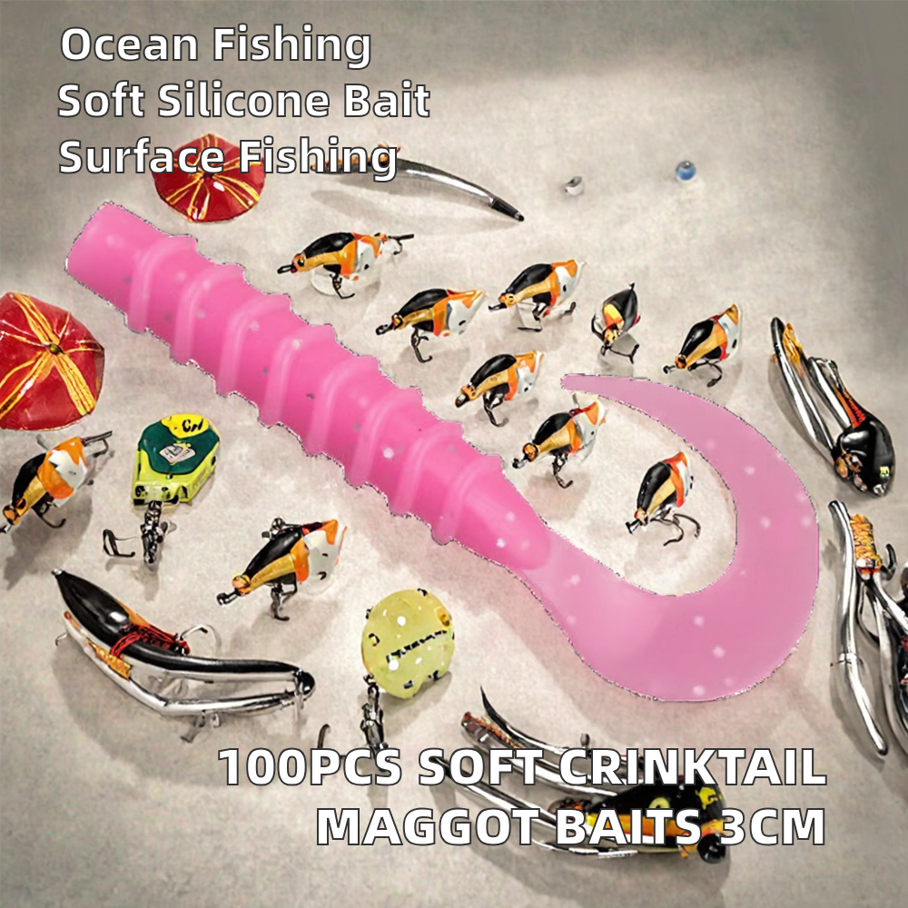 Burle SC-15 10pcs/bag Artificial Soft Bait Crinktail Maggot 3cm (50mm) 0.3g Ten Color Micro-matter Skirt Lure for Cod Saltwater – Worms & Grubs – view 2