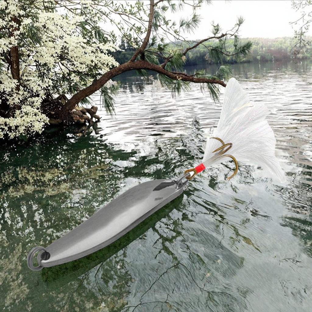 Wholesale for SP099 4.5cm 10g Metal Spinner Bait Spoon Fishing Lure with Red Heart Blade for Ocean Boat & Ice Fishing – Metal Lure – view 3