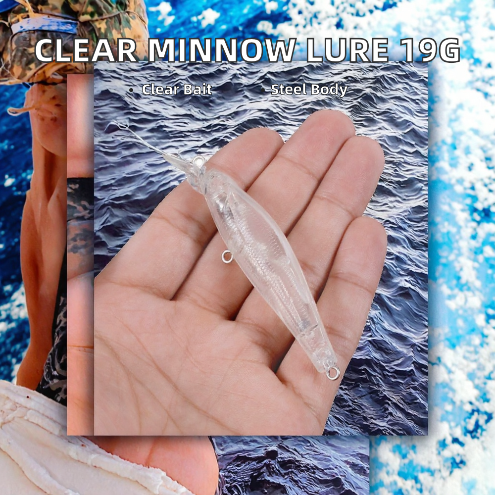 Wholesale Blank Transparent Lure Body 15.8g/10.9cm Minnow Stainless Steel Live Bait Powdery Category – Minnow – view 2