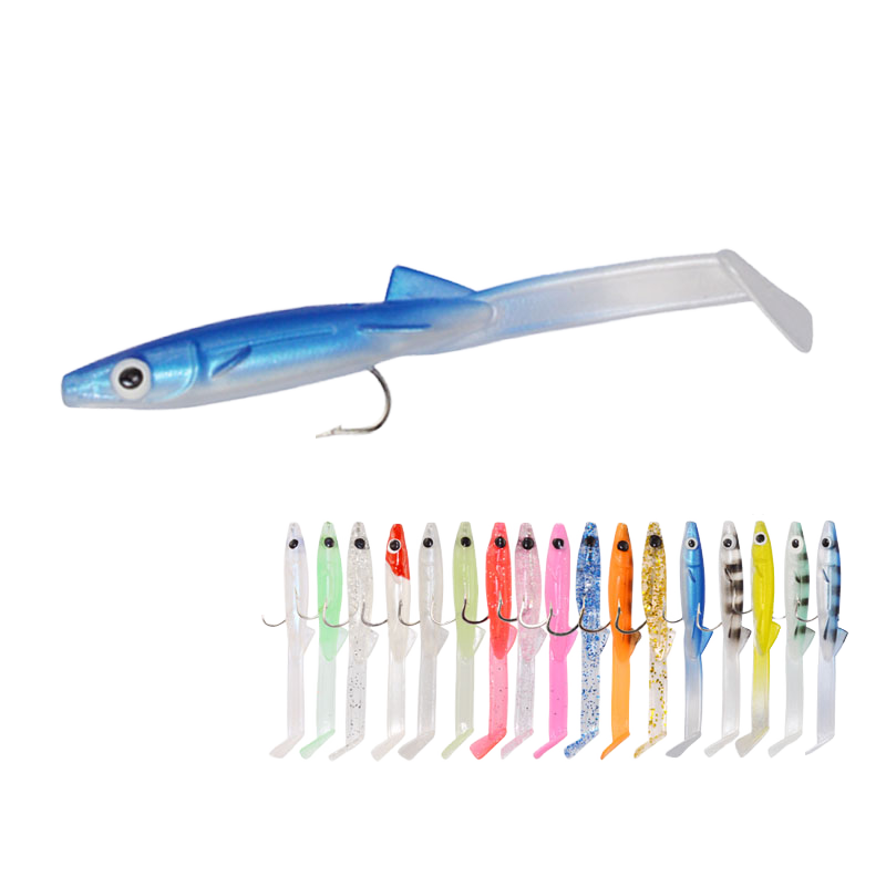 Quality 70mm 2.2g Paddle Tail Sand Eel Fishing Lure Top Soft Sea Eel Bait for Freshwater Fish for Ocean Boat River Fishing – Worms & Grubs – view 1