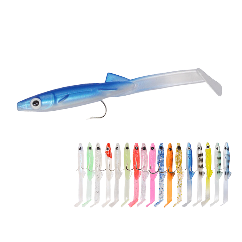 Quality 70mm 2.2g Paddle Tail Sand Eel Fishing Lure Top Soft Sea Eel Bait for Freshwater Fish for Ocean Boat River Fishing – Worms & Grubs – view 4