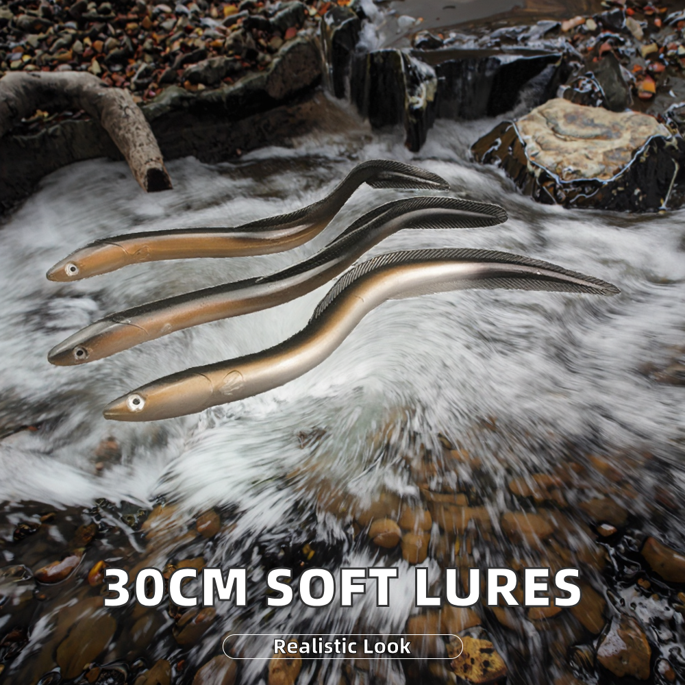 30cm Soft Rubber Fishing Lure Eels 58g Swim Baits Bionic Loach Artificial Soft Bait for River & Lake – Worms & Grubs – view 2