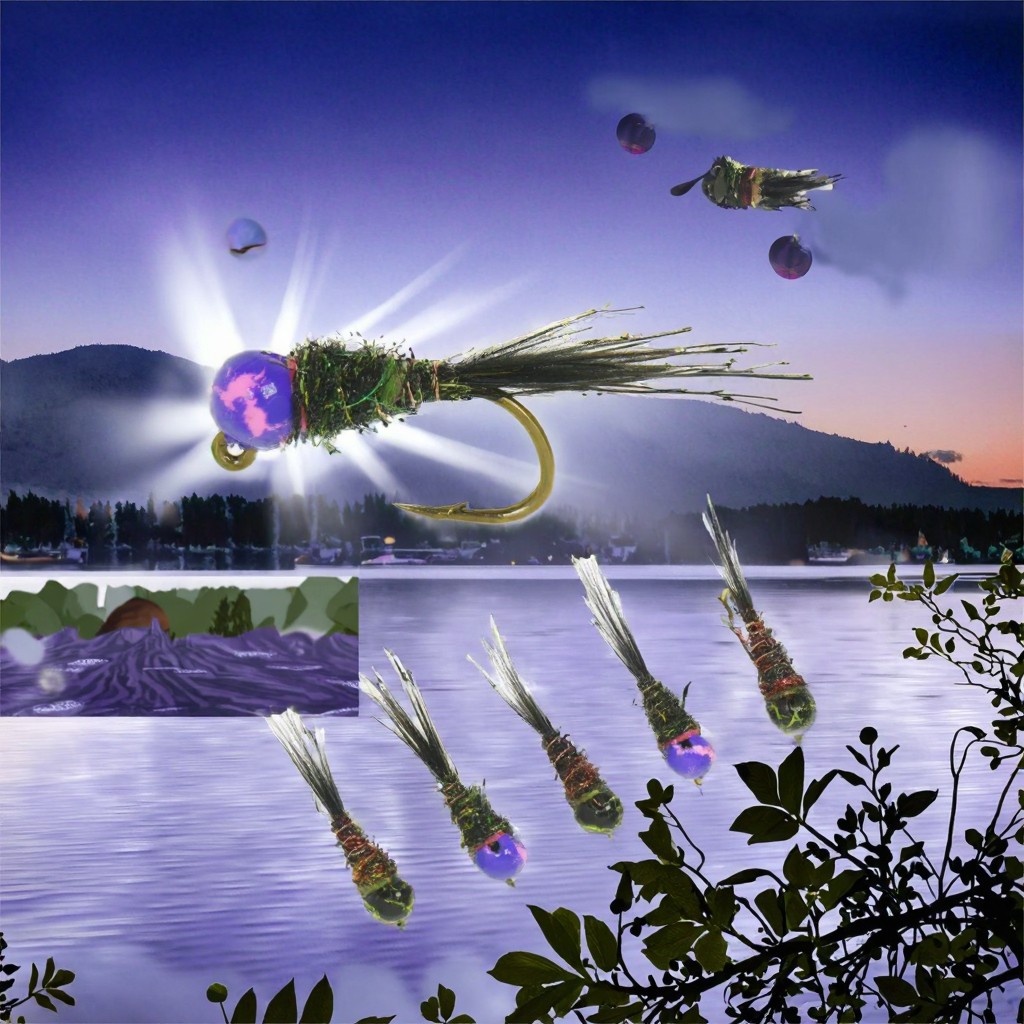 Wholesale #16 Mottled Jig Bead Trout Fly Fishing Lures Fast Sinking Euro Wet Nymph Perdigon Nymph Bass Target Species – Other Hard Lure – view 3