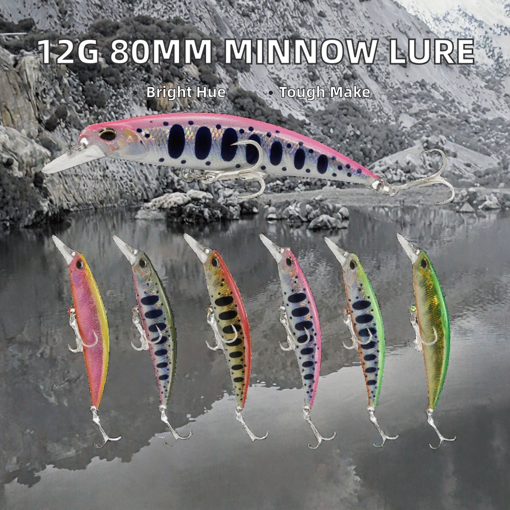 Wholesale 12g 80mm Sinking Minnow Fishing Lure Hard Bait Isca Artificial Wobbler for Bass Fishing in Rivers and Lakes – Minnow – view 2