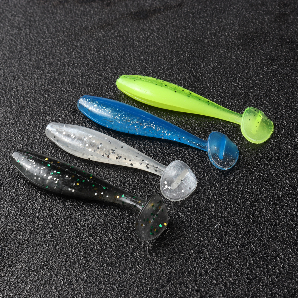 5cm 7cm Luya Smooth Two-Color T-Tail Artificial Soft Bait for Mandarin Fish-Stainless Steel Wave Design – Fishing Lure – view 4
