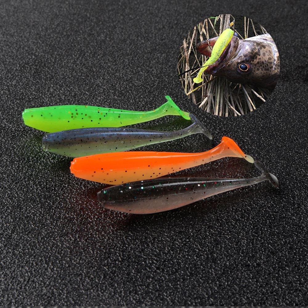 5cm 7cm Luya Smooth Two-Color T-Tail Artificial Soft Bait for Mandarin Fish-Stainless Steel Wave Design – Fishing Lure – view 3