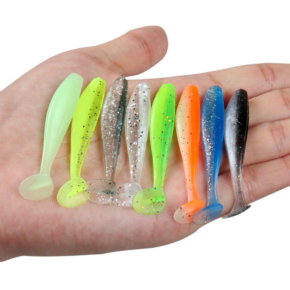 5cm 7cm Luya Smooth Two-Color T-Tail Artificial Soft Bait for Mandarin Fish-Stainless Steel Wave Design – Fishing Lure – view 5