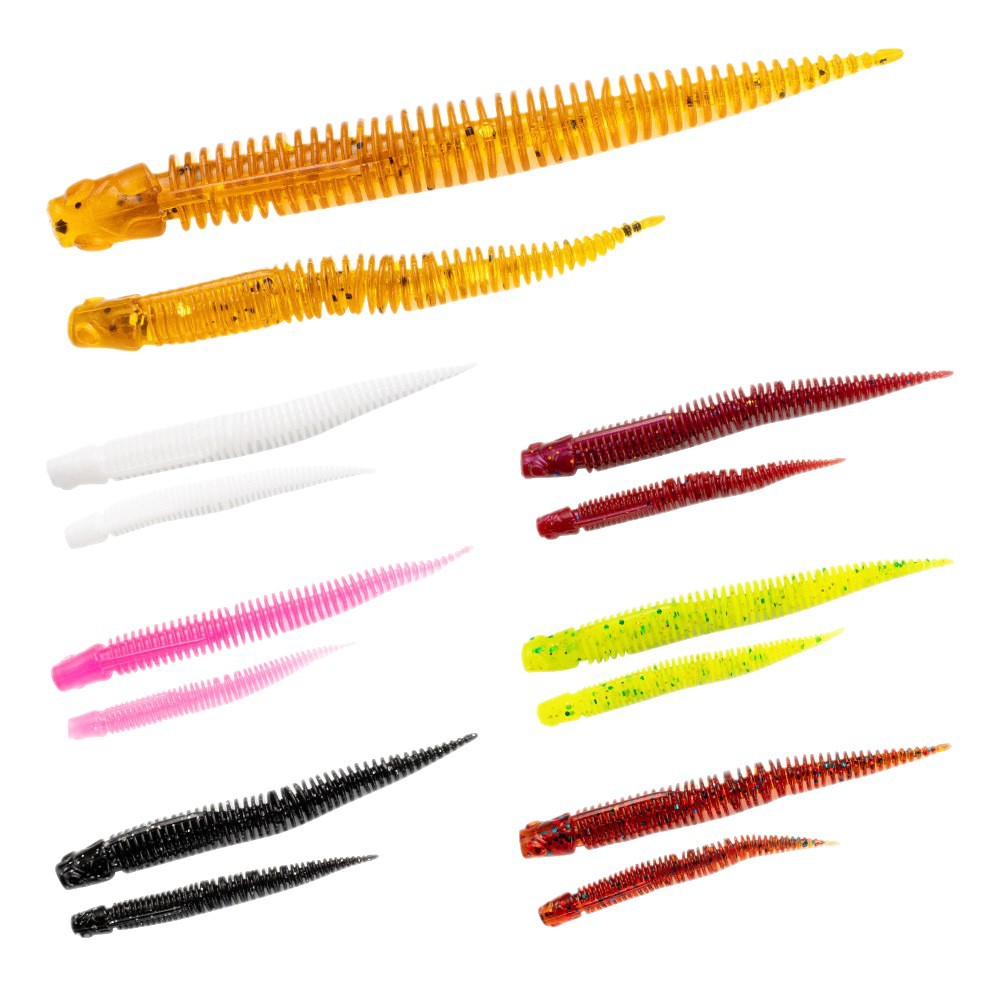 Cheery PVC Needle Tail Soft Bait Lure Thread Reverse Fishing Simulation Fishing Perch Mandarin Fish Beak Texas – Worms & Grubs – view 1