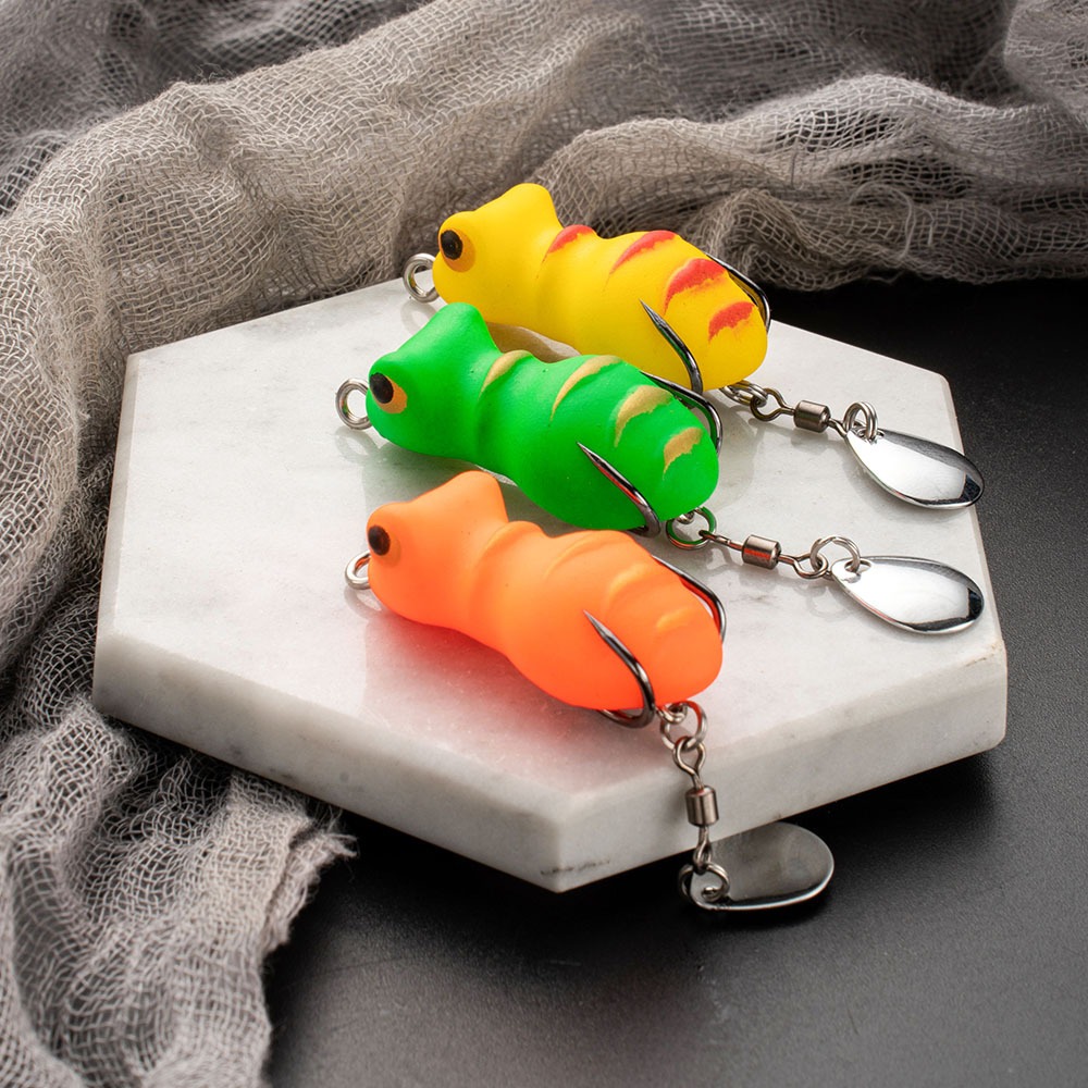 Cheery Hot Sales 3.5cm 5.2g Mini Frog Bait Rabbit Frog Double Hook Floating Lures Thunder Frog Soft Bait Soft Fishing Lure – Frog – view 2