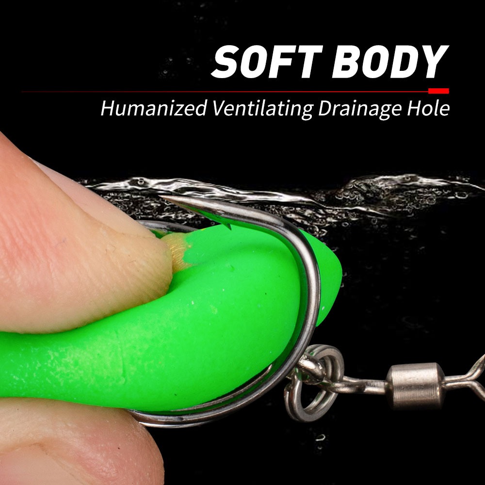 Cheery Hot Sales 3.5cm 5.2g Mini Frog Bait Rabbit Frog Double Hook Floating Lures Thunder Frog Soft Bait Soft Fishing Lure – Frog – view 3