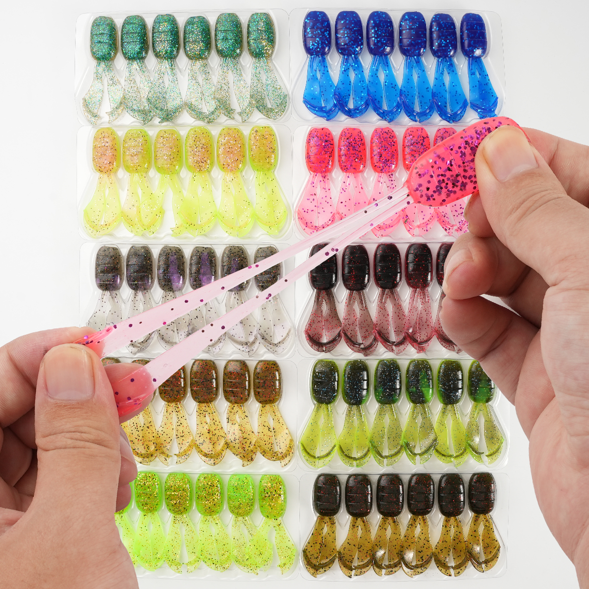Cheery JOHNCOO 6pcs/lot Artificial Material 7cm 4.5g Floating Add Salt Curved Tail Soft Plastics Fishing Lures Spinner Bait – Worms & Grubs – view 3