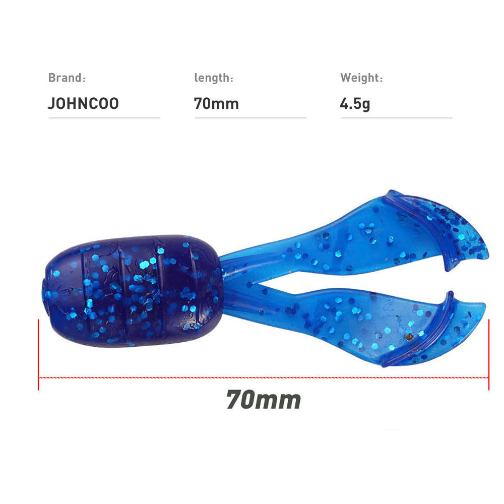 Cheery JOHNCOO 6pcs/lot Artificial Material 7cm 4.5g Floating Add Salt Curved Tail Soft Plastics Fishing Lures Spinner Bait – Worms & Grubs – view 5