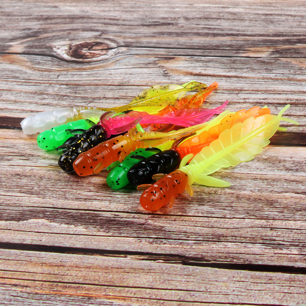 Cheery 5cm/7.5cm Different Colors Mini Plastic Soft Worm Straight Tail Lure Artificial Fishing Soft Bait – Soft Lure – view 3