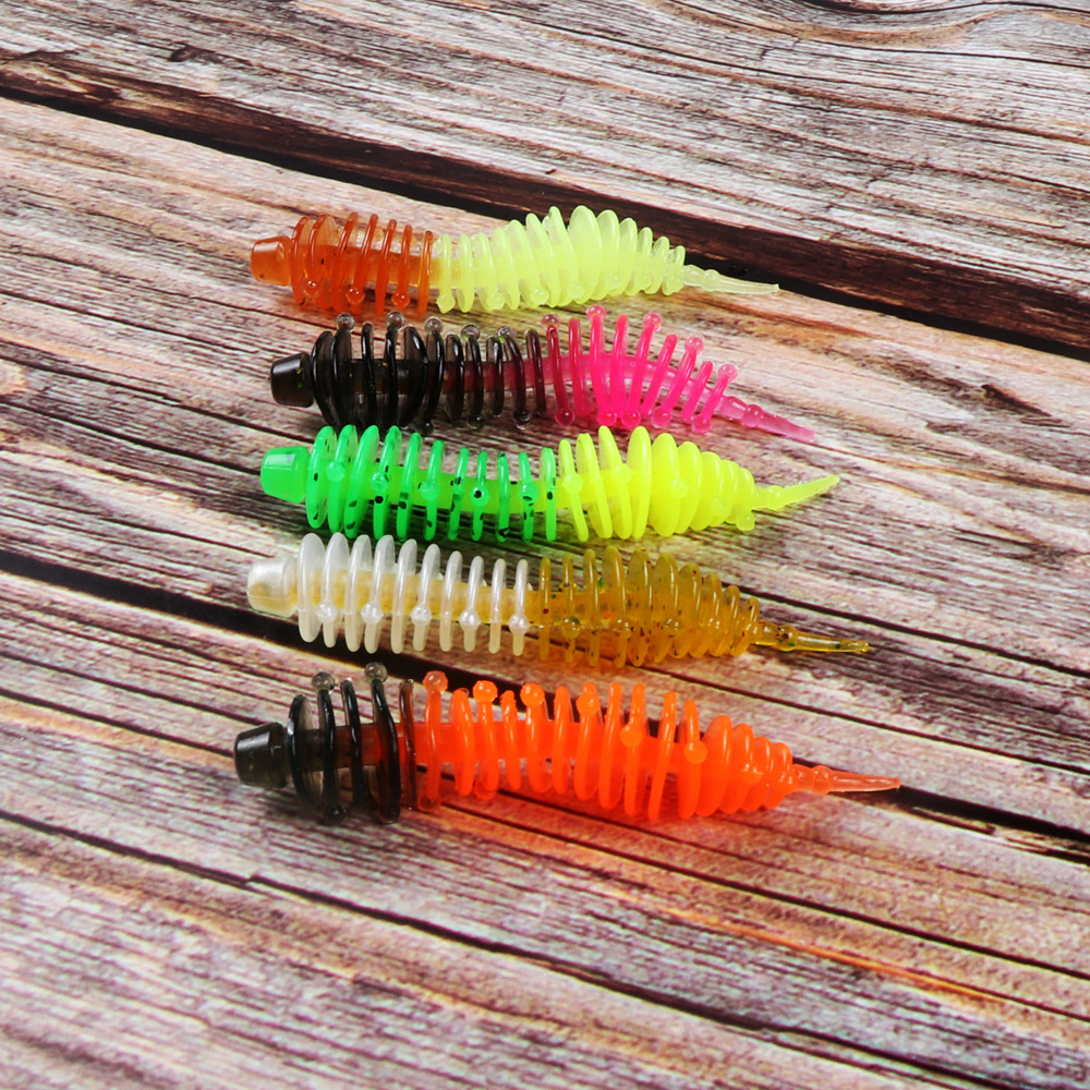 Cheery 5cm/7.5cm Different Colors Mini Plastic Soft Worm Straight Tail Lure Artificial Fishing Soft Bait – Soft Lure – view 2