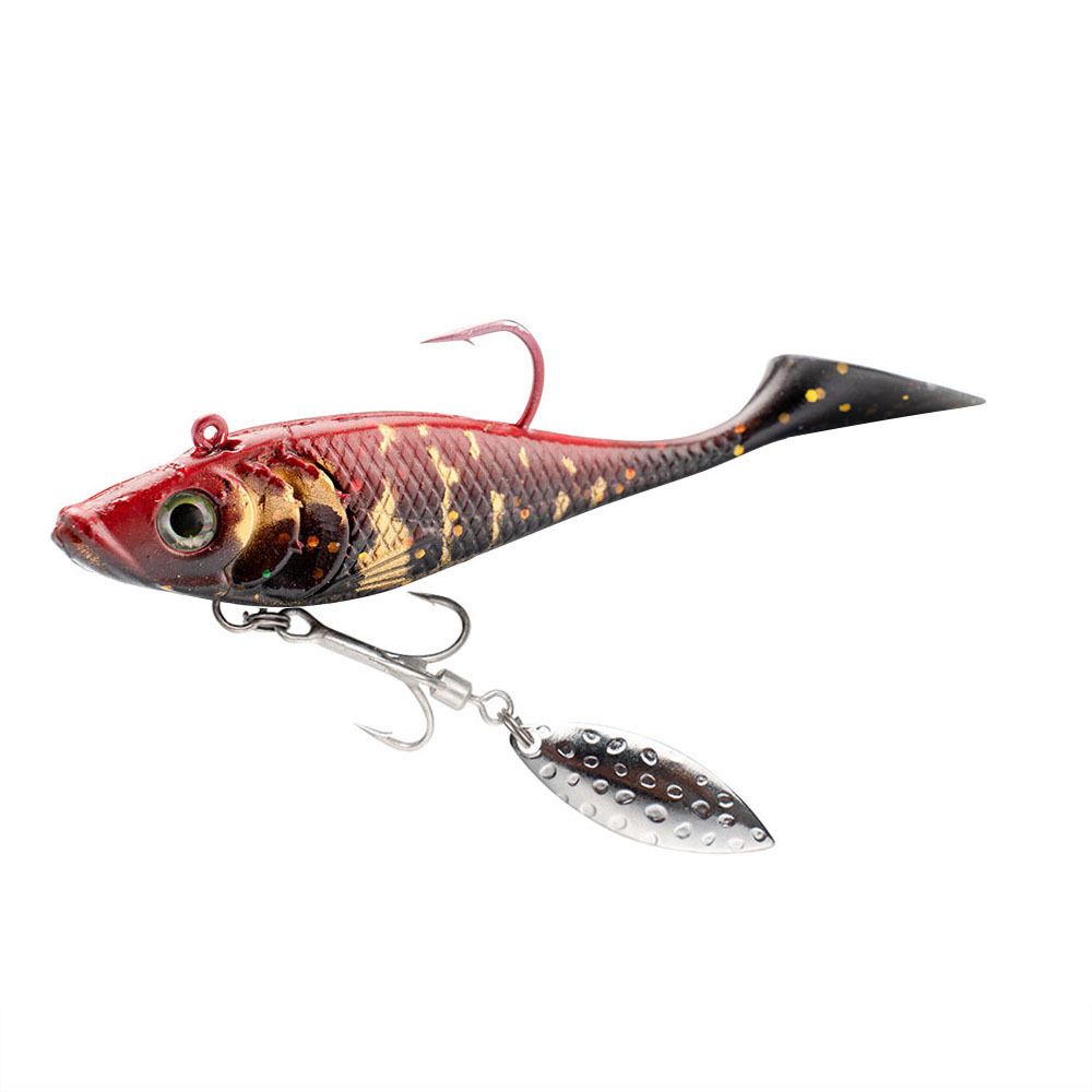 Cheery Soft PVC Salmon with Treble Hooks-Artificial Soft Bionic Bait for Sea Bass Catfish Freshwater/Saltwater Fishing – Worms & Grubs – view 5