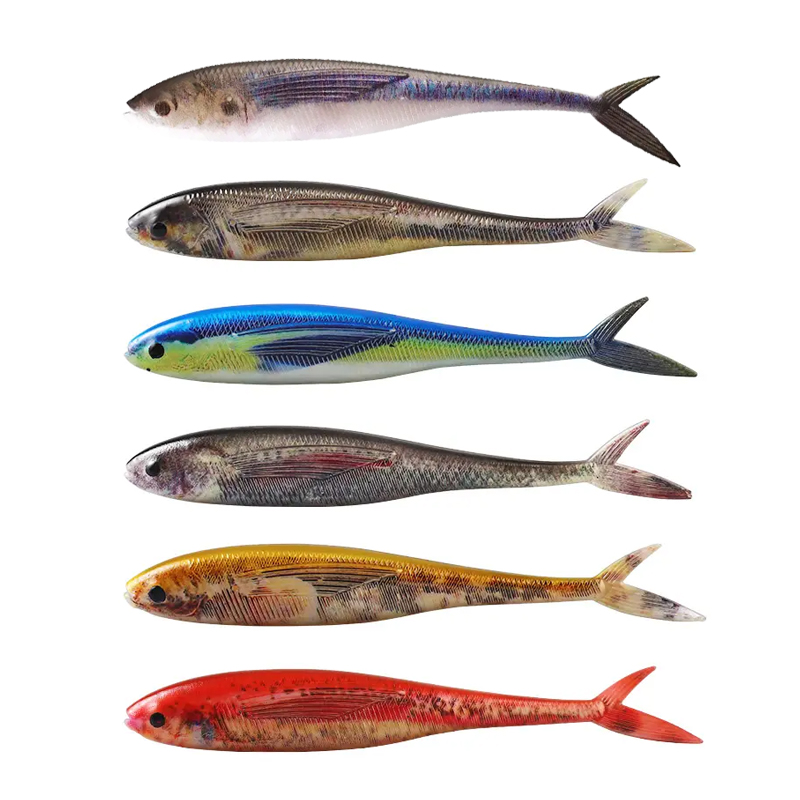 Cheery DN 12.5cm 11g Fluke Lure Split Tail Soft Plastic Fishing Lure Swimbait Bass Shad Fishing Lure De Pesca Soft Bionic – Worms & Grubs – view 1