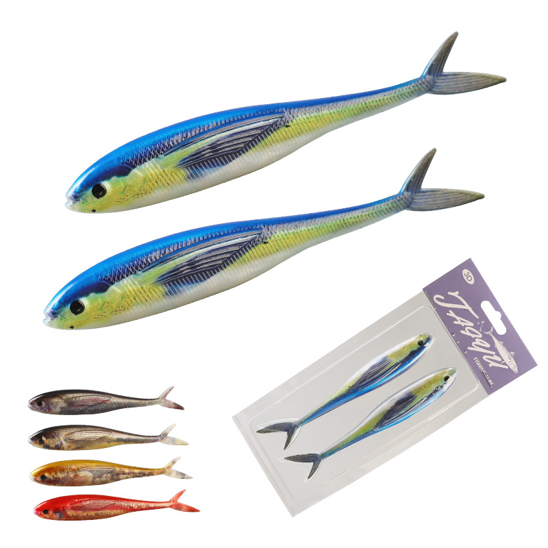 Cheery DN 12.5cm 11g Fluke Lure Split Tail Soft Plastic Fishing Lure Swimbait Bass Shad Fishing Lure De Pesca Soft Bionic – Worms & Grubs – view 2