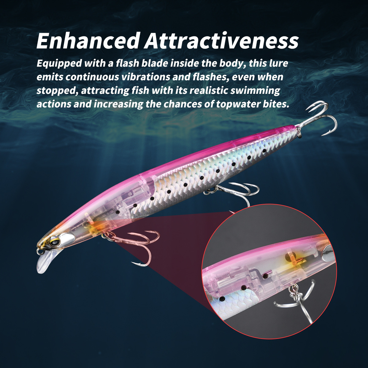Cheery 14.5cm 27g 10color Floating Minnow Flash Scales Fishing Hard Lure Bait – Pencil – view 3