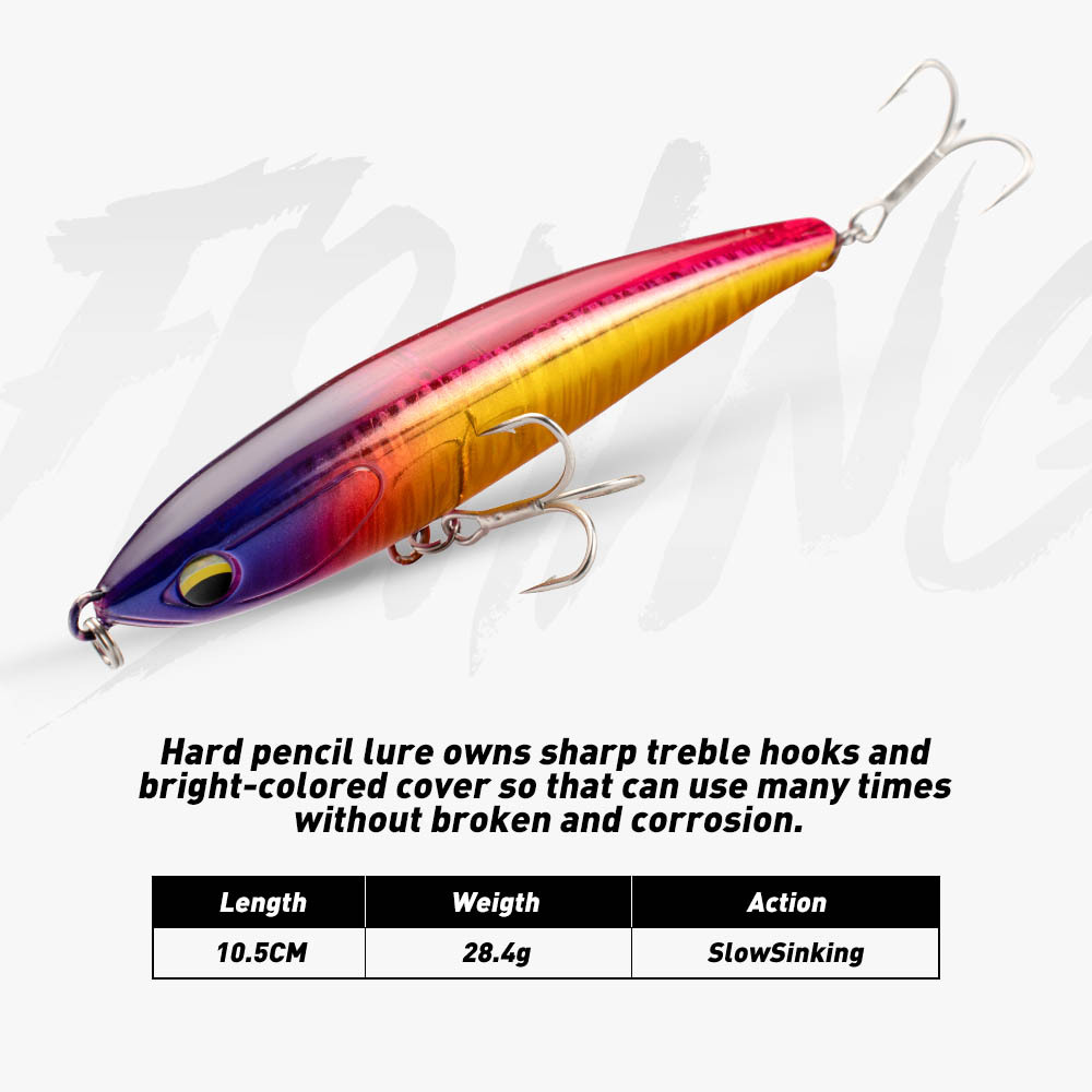 Cheery New 105mm 28.4g Long Casting Sinking Pencil Artificial Hard Swim Bait Yellow Fin Fishing Lure Sea Fishing – Pencil – view 4