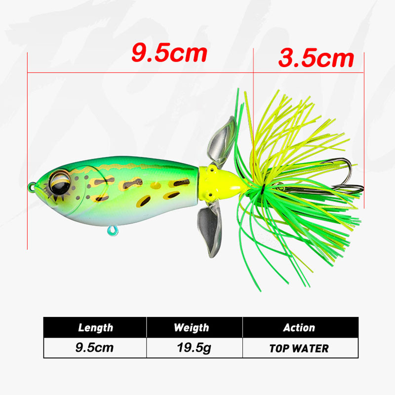 Cheery 9.5cm 19.5g Floating Bait Double-blade Propeller Water Surface Tractor Pencil Bionic Noise Fishing Bait Lure – Pencil – view 4