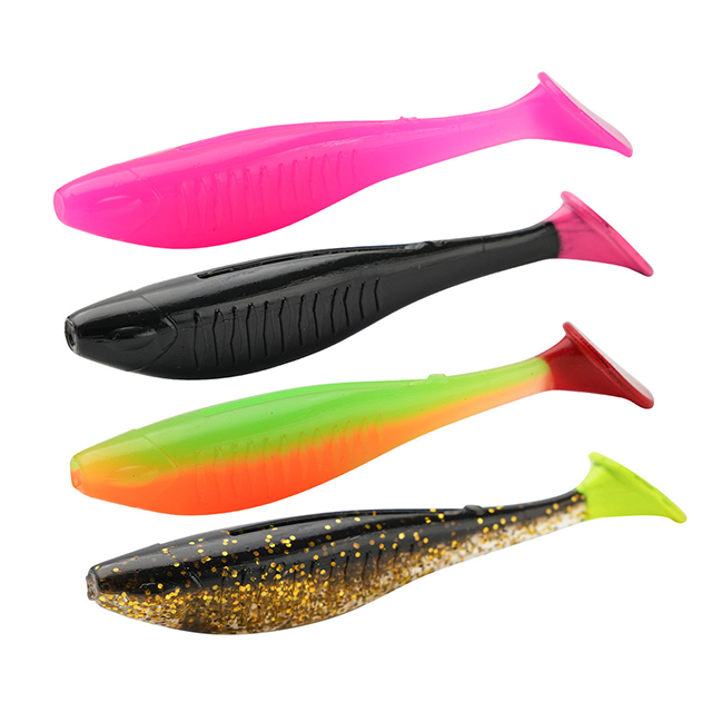 Cheery Wholesale Soft Lure 8cm/5g 7pcs/bag T Tail Shad Bait Artificial Big Soft Plastic Lure – Worms & Grubs – view 1