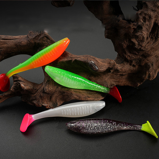Cheery Wholesale Soft Lure 8cm/5g 7pcs/bag T Tail Shad Bait Artificial Big Soft Plastic Lure – Worms & Grubs – view 5