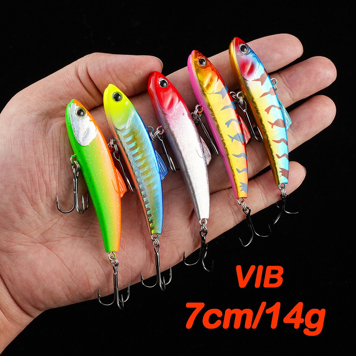 Cheery Hot Sale VIB Fishing Lure 7cm 14g Shake Sinking Artificial Bionic Bait Hard Lure Hard Plastic Bait Fishing Lure with Hook – Metal Lure – view 2