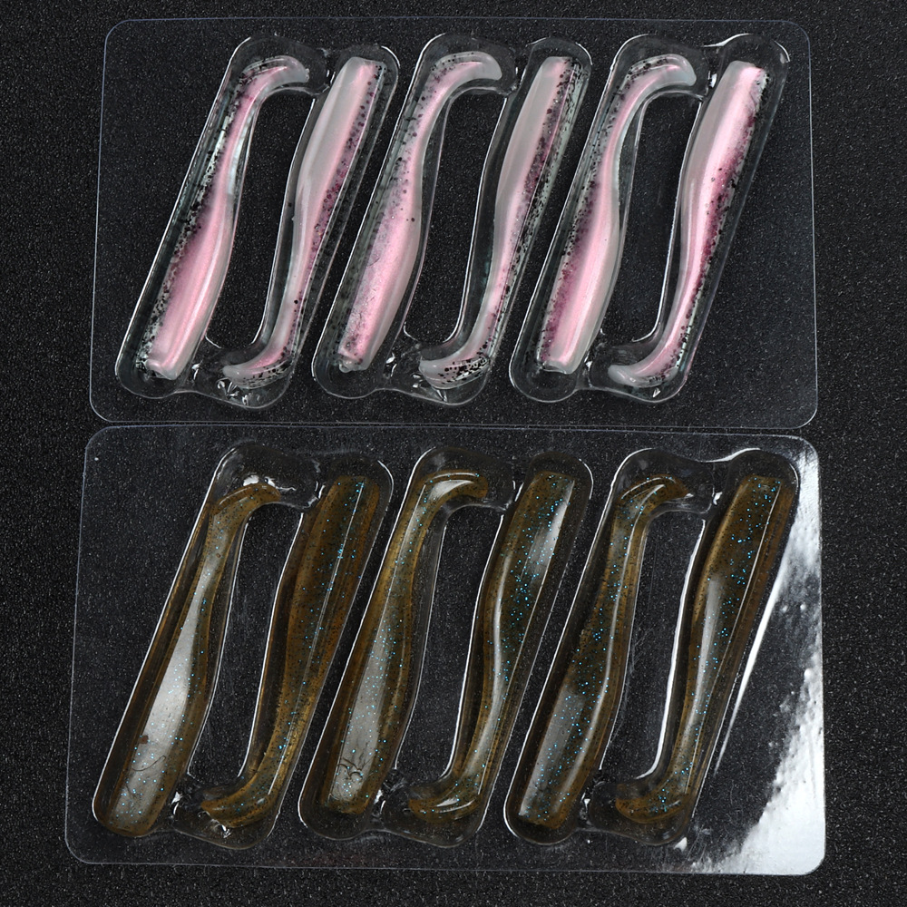 Cheery New Arrival TPR 70mm 2.3g Soft Fishing Paddle Tail Lure Slim Swim Bait T Tail Trout Lure – Worms & Grubs – view 3