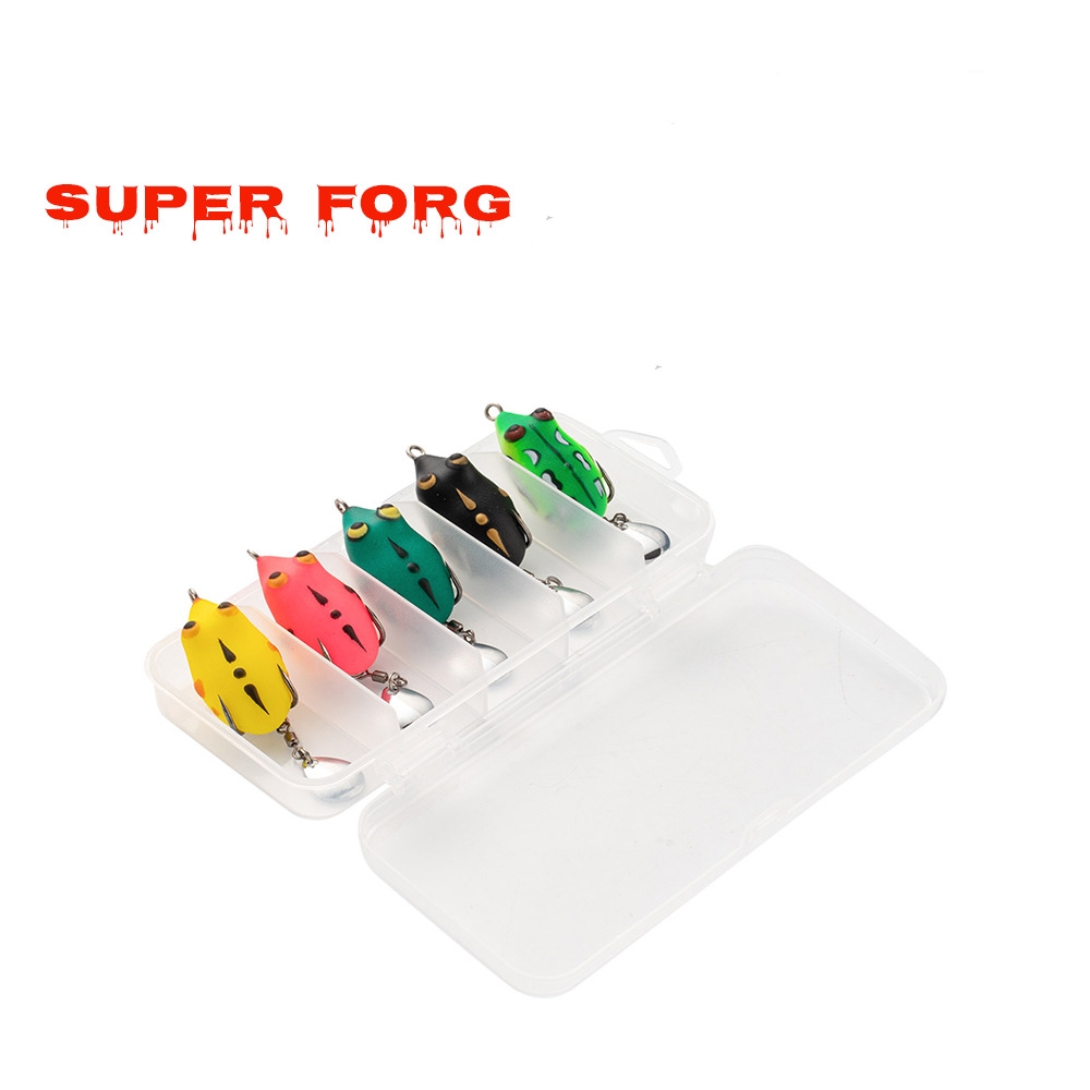 Cheery Wholesale Small Frog Lure 35mm 5.8g 5 Colors With Sequins Rabbit Frog Thai Wind Mini Thunderfrog Double Hook – Frog – view 3