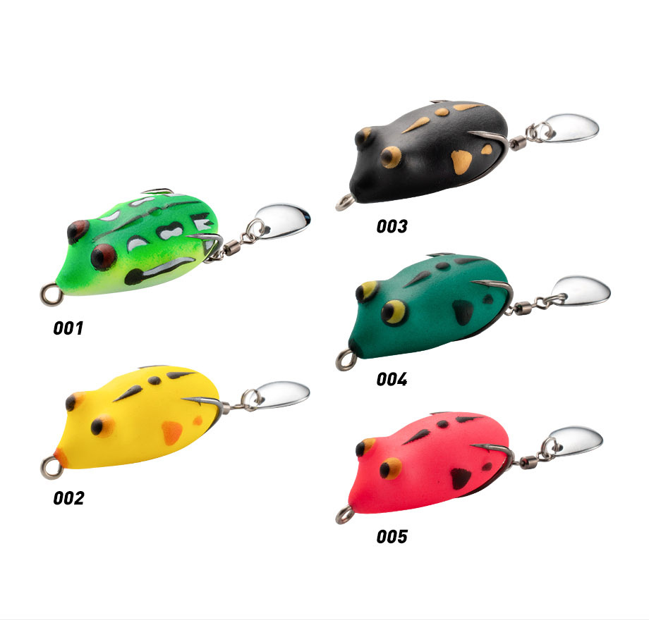 Cheery Wholesale Small Frog Lure 35mm 5.8g 5 Colors With Sequins Rabbit Frog Thai Wind Mini Thunderfrog Double Hook – Frog – view 1