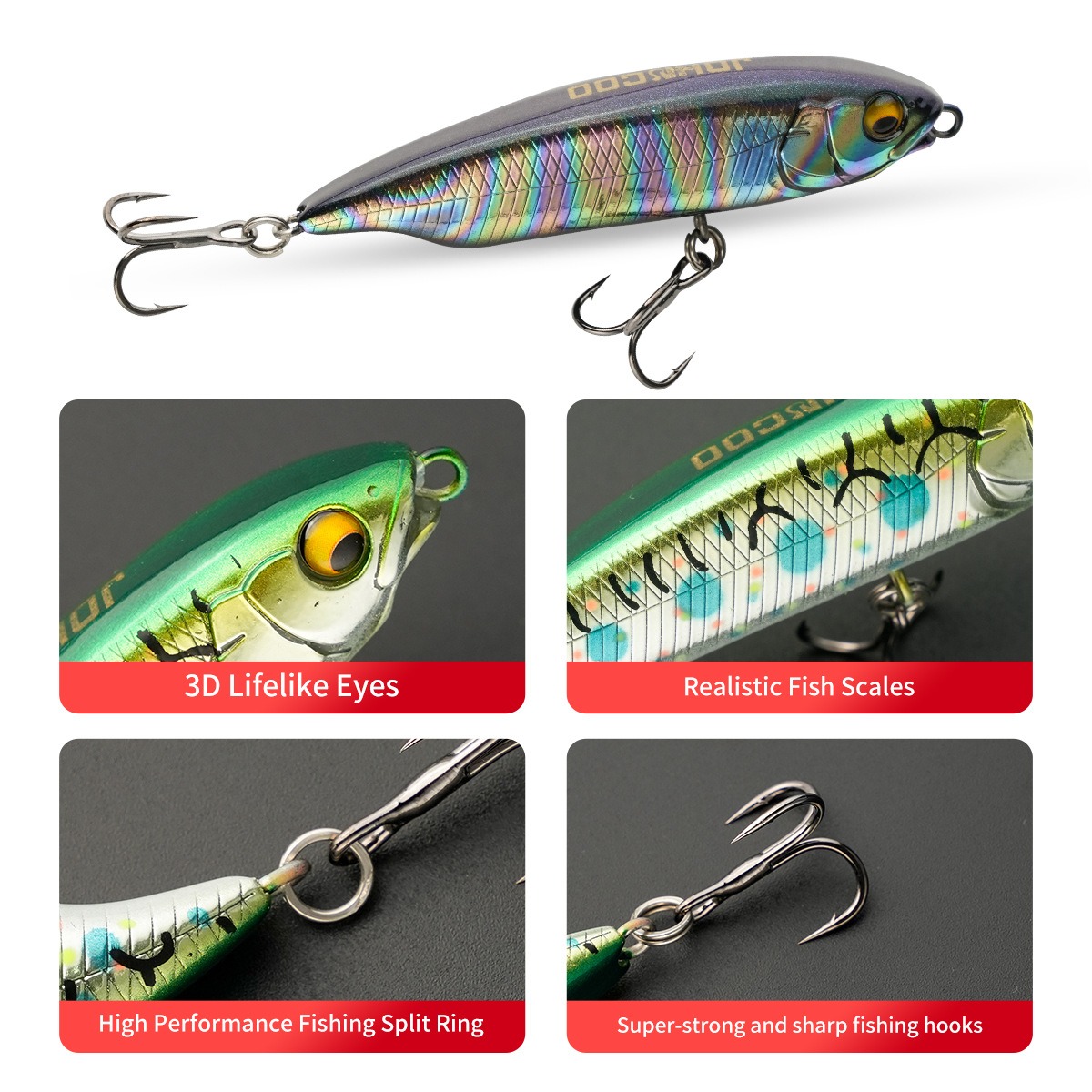 Cheery New 60mm 75mm ABS Hard Baits With Hooks Floating Baits Long Casting Sinking Fishing Lure Bionic Artificia Fishing Lure – Pencil – view 4