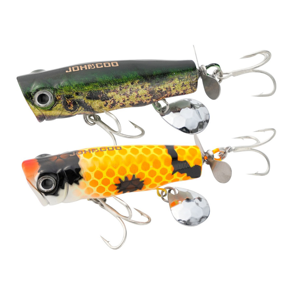Cheery Long-Range Floating Water Wave Climbing Bait Lure 8cm/14g Two-Piece Propeller Bass Mouth-Raising ABS for Carp Seawater – Popper – view 1
