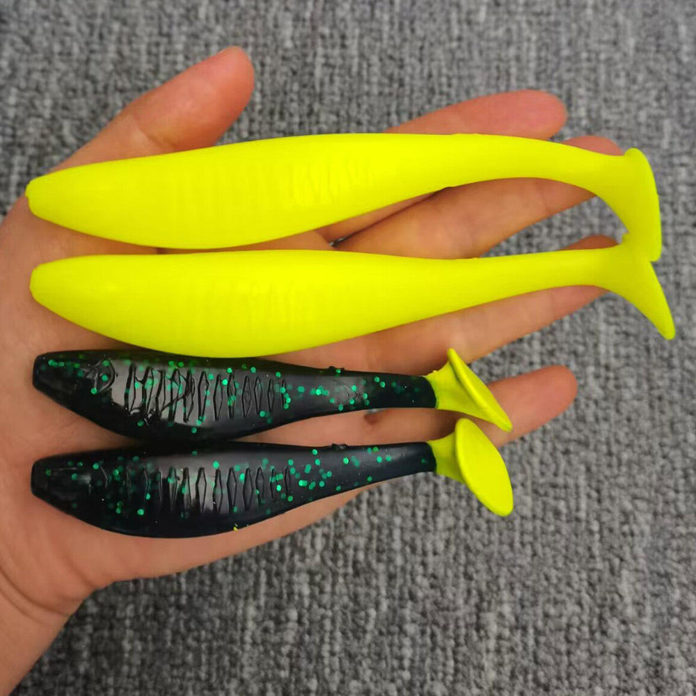 Cheery Wholesale 5/4pcs Per Pack Artificial Soft Lures Fishing 10cm 14cm Floating Fish T Tail Worm Baits for Freshwater Fish & C – Worms & Grubs – view 2
