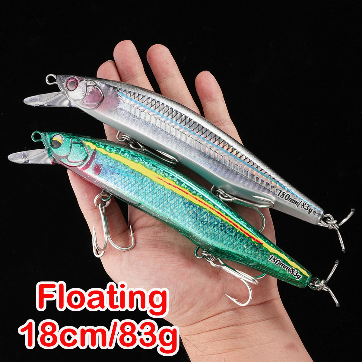 Cheery SNEDA 18cm 83g Floating 3D Bionic Fish Eye Treble Hook with Heavy Weight Lure Artificial Bait Fishing Lures – Minnow – view 4