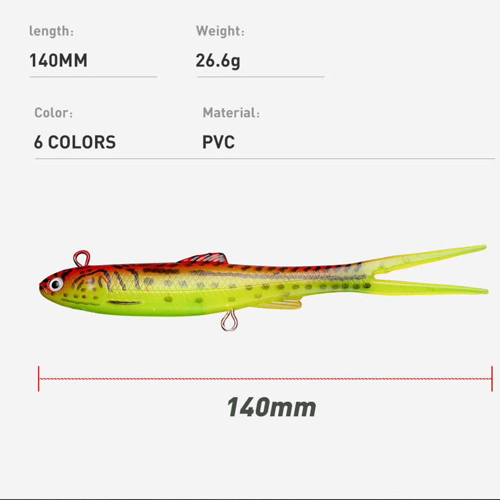 Cheery Fork Tail Lead Head Jig Lure with Spinner Blades and Treble Hooks for Bass Fishing – Soft Lure – view 4
