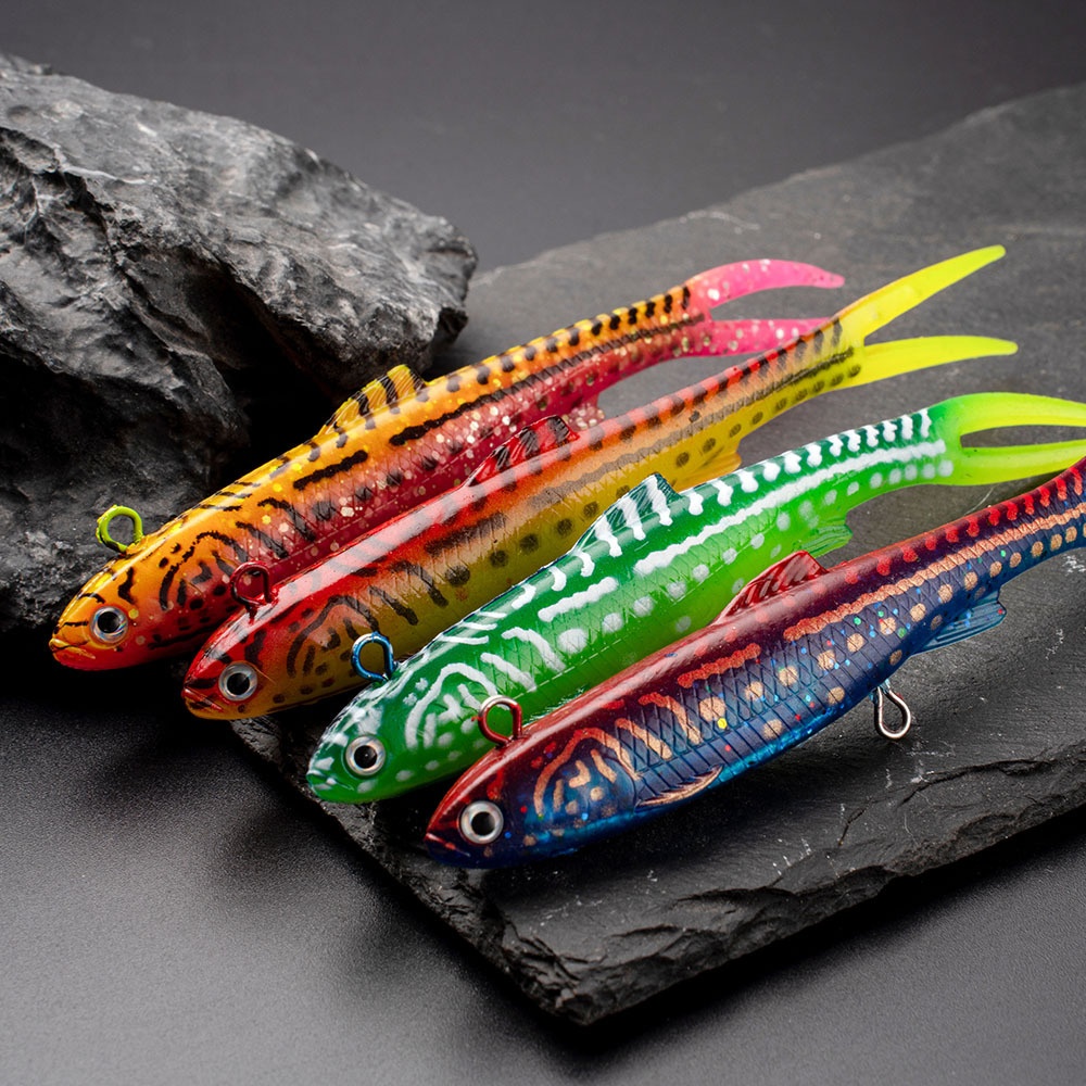 Cheery Fork Tail Lead Head Jig Lure with Spinner Blades and Treble Hooks for Bass Fishing – Soft Lure – view 5